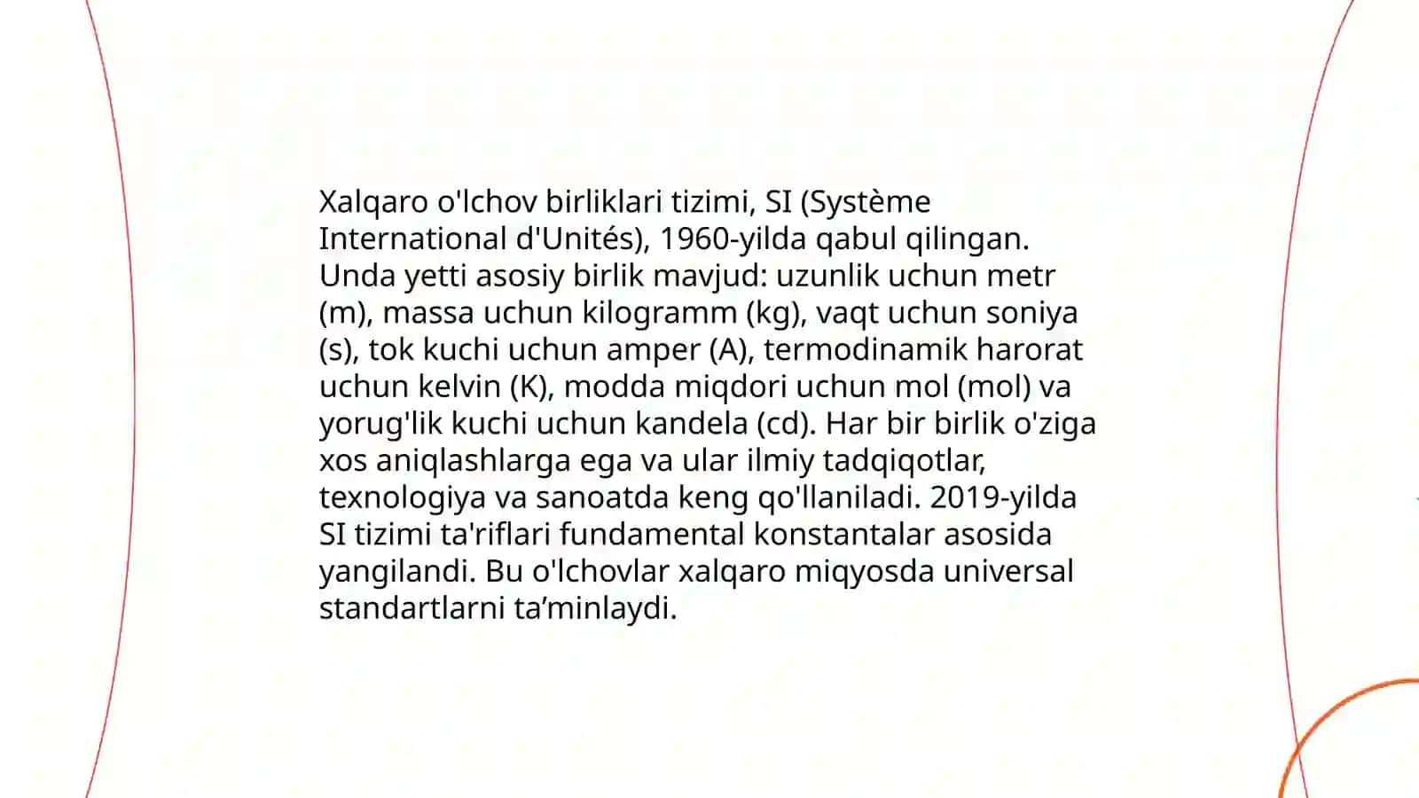 Xalqaro o'lchov birliklari tizimi 4