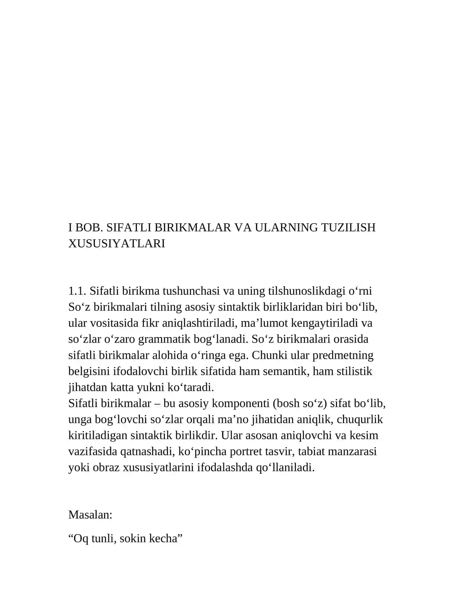 Sifatli birikmalar tushunchasi va ularning tilshunoslikdagi o‘rni 4