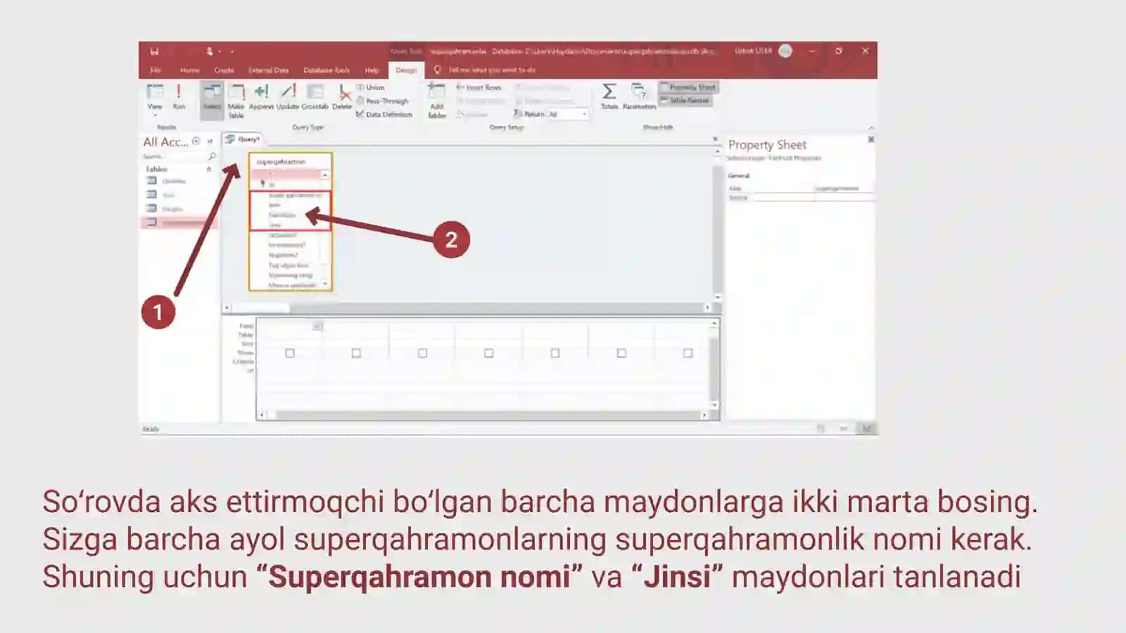Superqahramonlar nomli ma’lumotlar bazasiga kiramiz 4