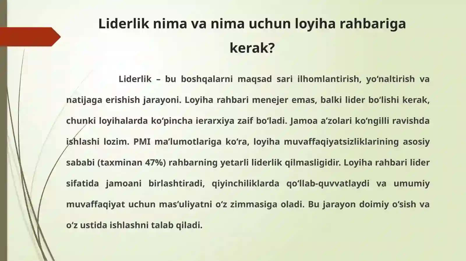 Loyiharahbarining liderlik kompetensiyalari 4
