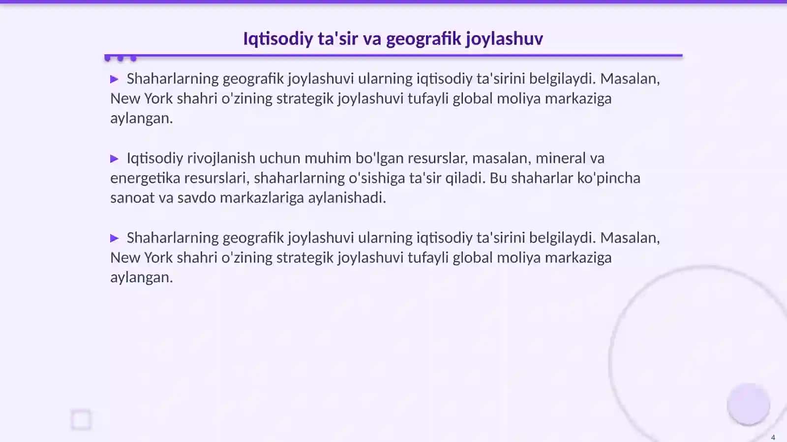 Shaharlarning geografik o‘rni 4