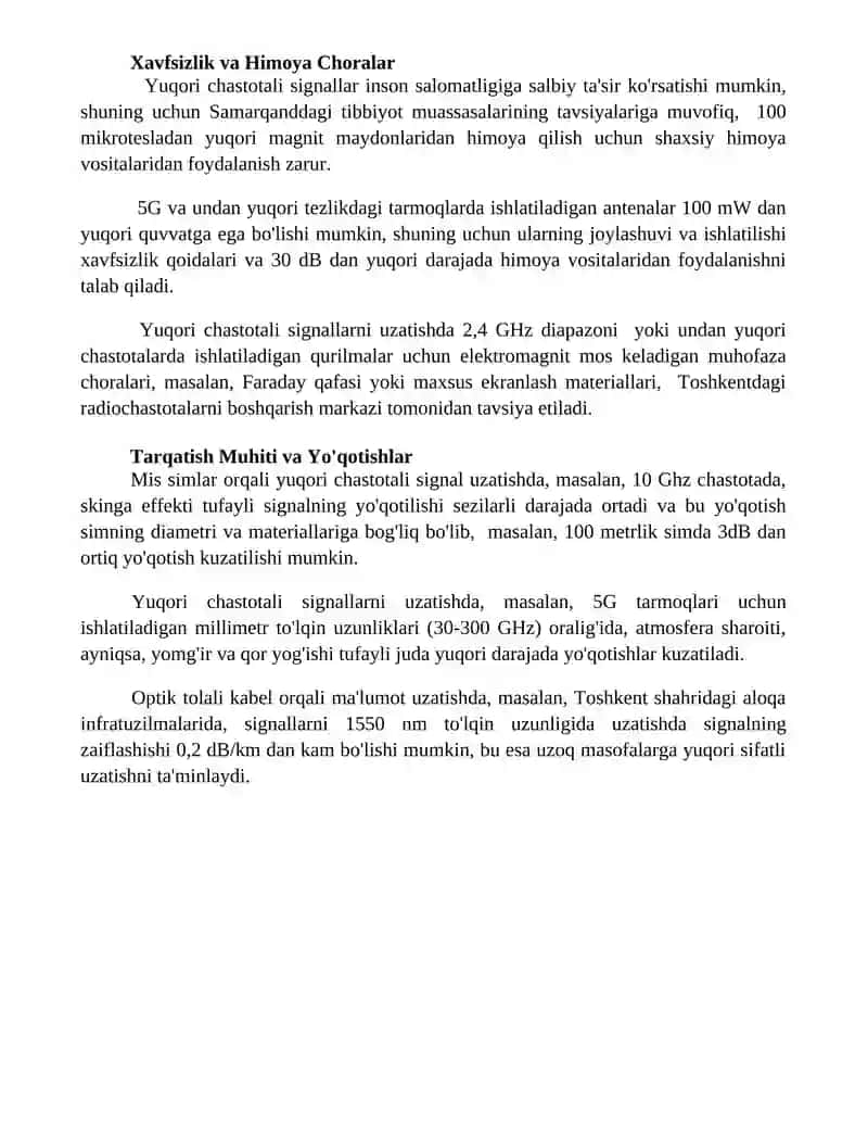 Yuqori chastotali signallarni uzatish usullari 4