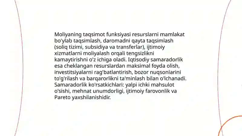 Moliyaning ijtimoiy iqtisodiy mohiyati va funksiyalari 4