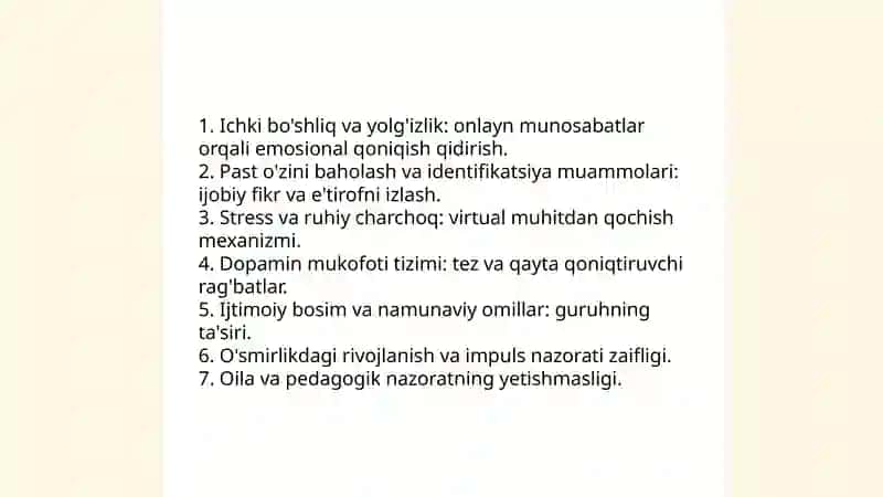 Vertual olam jozibadorligiga qaramlik 4