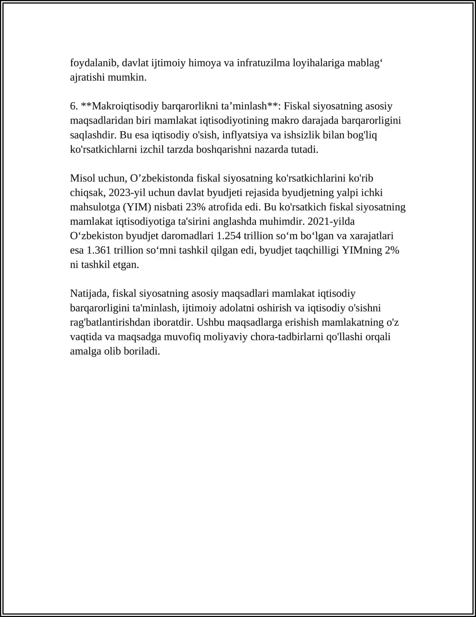 FISKAL SIYOSAT VA UNING IQTISODIY O'SISH STRATEGIYASI 4