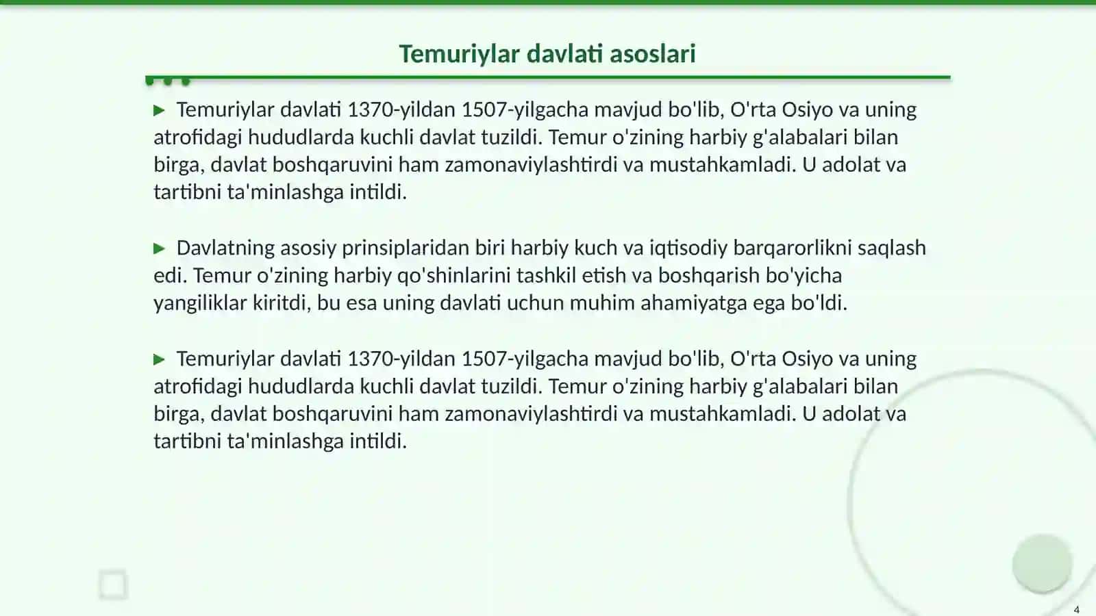 Amir Temur hokimyatga kelishi va yurishlari 4
