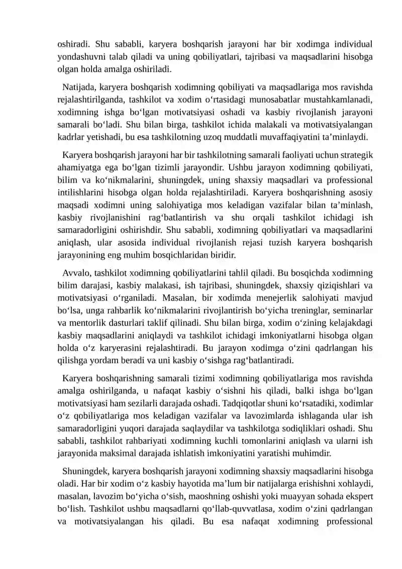 Tashkilot ichida karyera boshqarish jarayoni 4