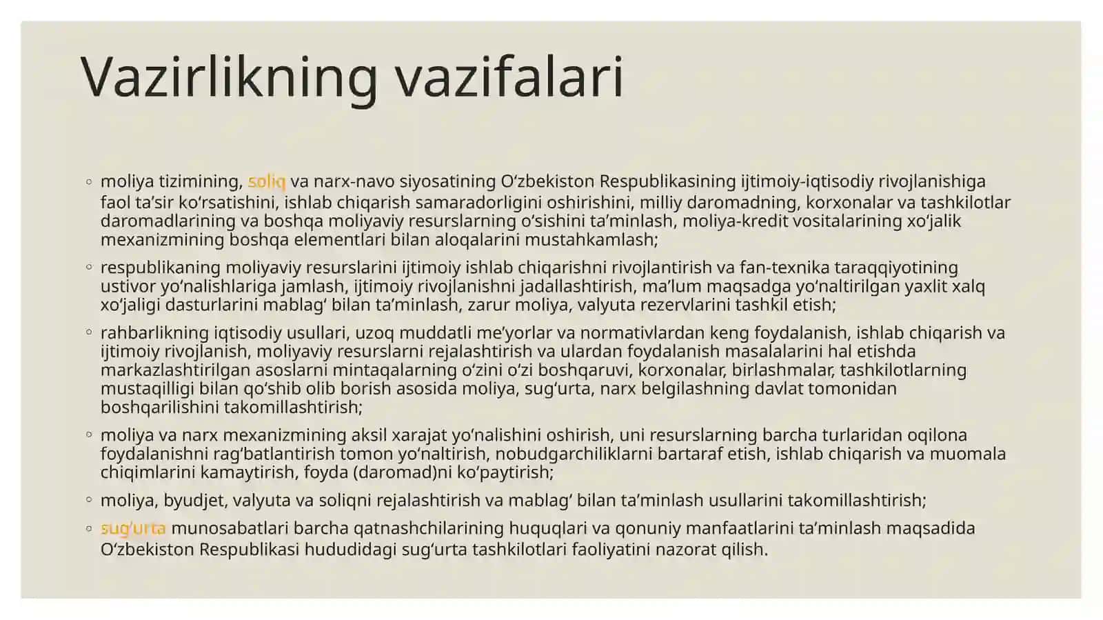 Vazirlikning funksiyalari 4