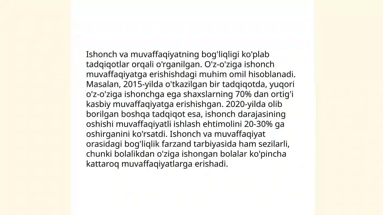 O'ziga ishonch-mo‘jizakor kuch 4