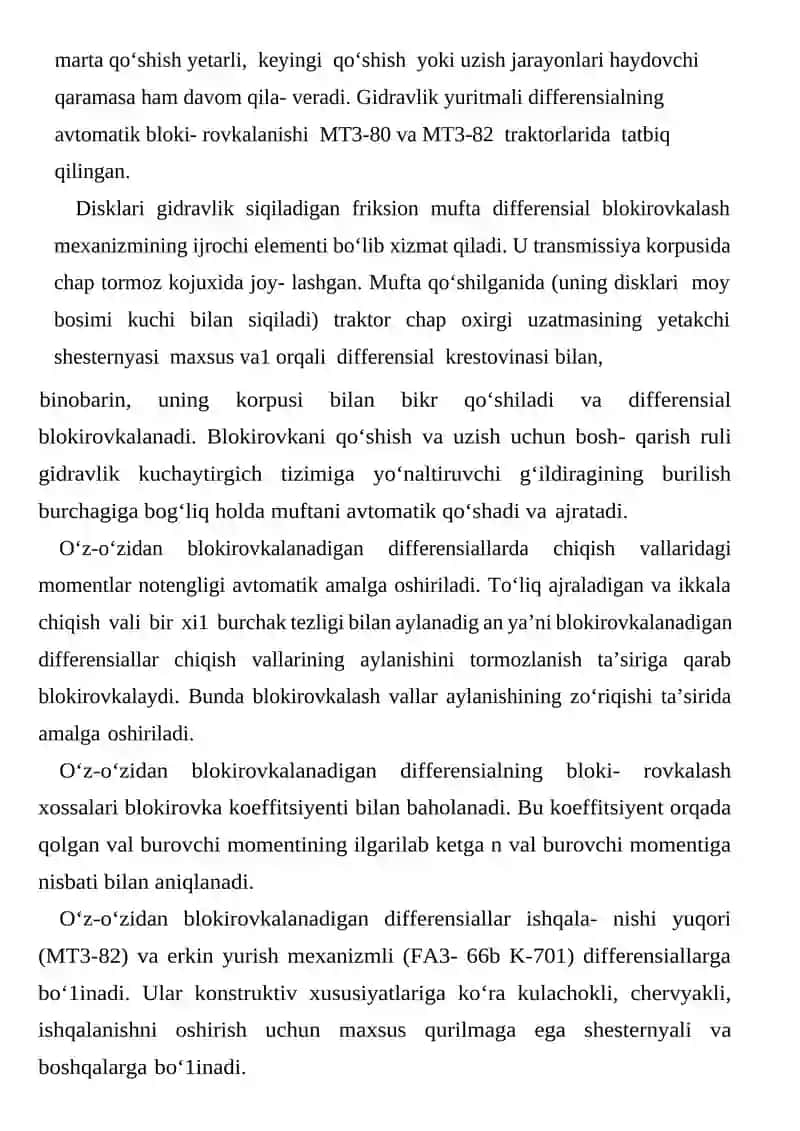 Differensial va Yetakchi G'ildirak Vallariga Texnik Xizmat Ko'rsatish 4