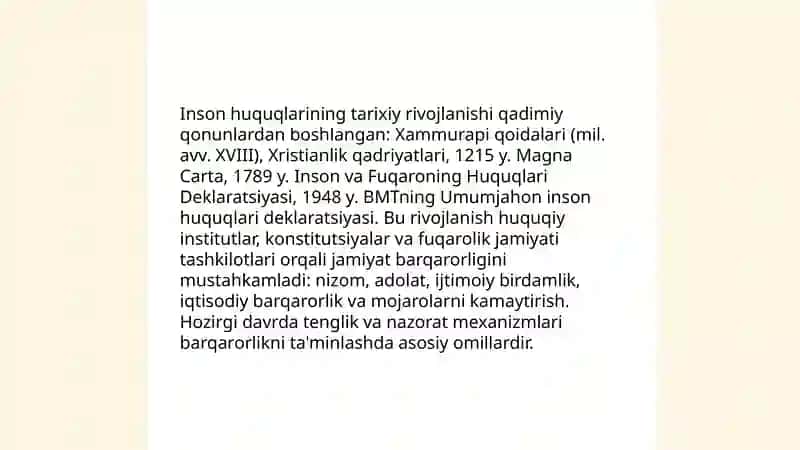 Inson Huquqlari Jamiyat Poydevori 4