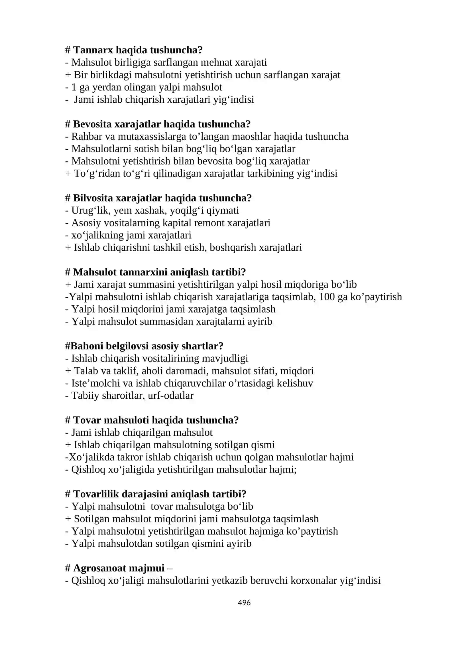 Qishloq xо‘jaligi iqtisodiyoti test 4