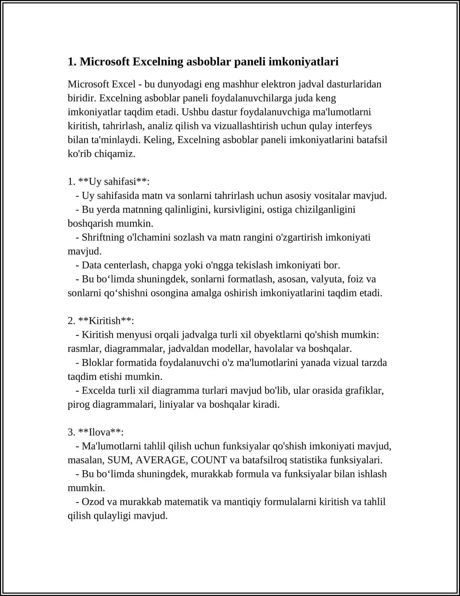 EXCEL DASATURI YORDAMIDA TANLANMANI TAXLIL QILISH 4
