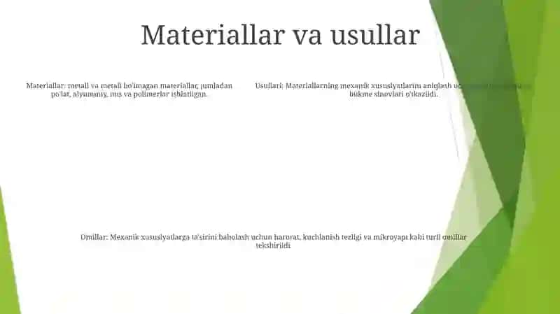 Yangi Materiallarning Mehanik Xususiyatlarini Tajribada Òrganish 4