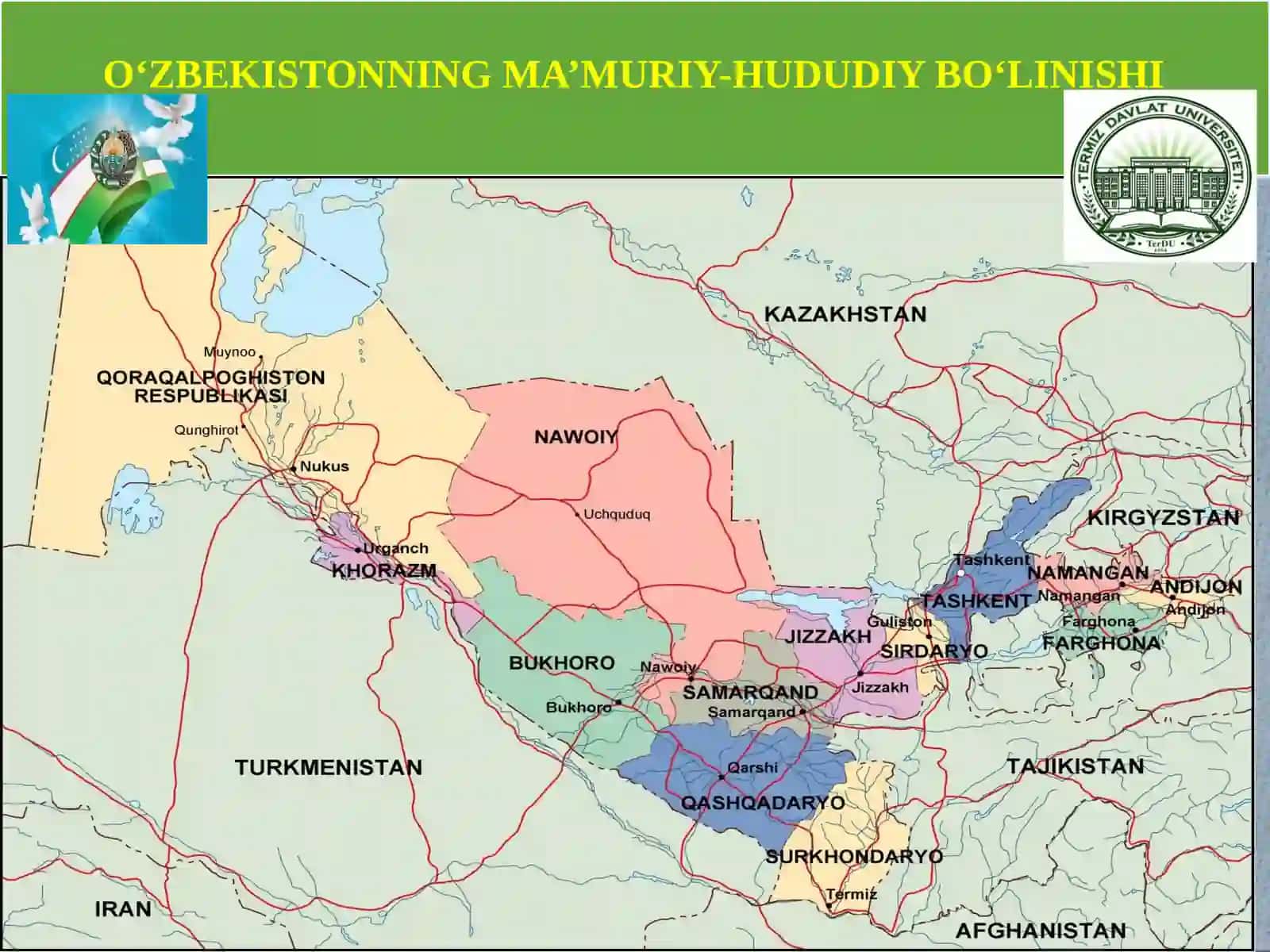O‘ZBEKISTONNING MA’MURIY-HUDUDIY-TUZILISHI VA RELEFI 4
