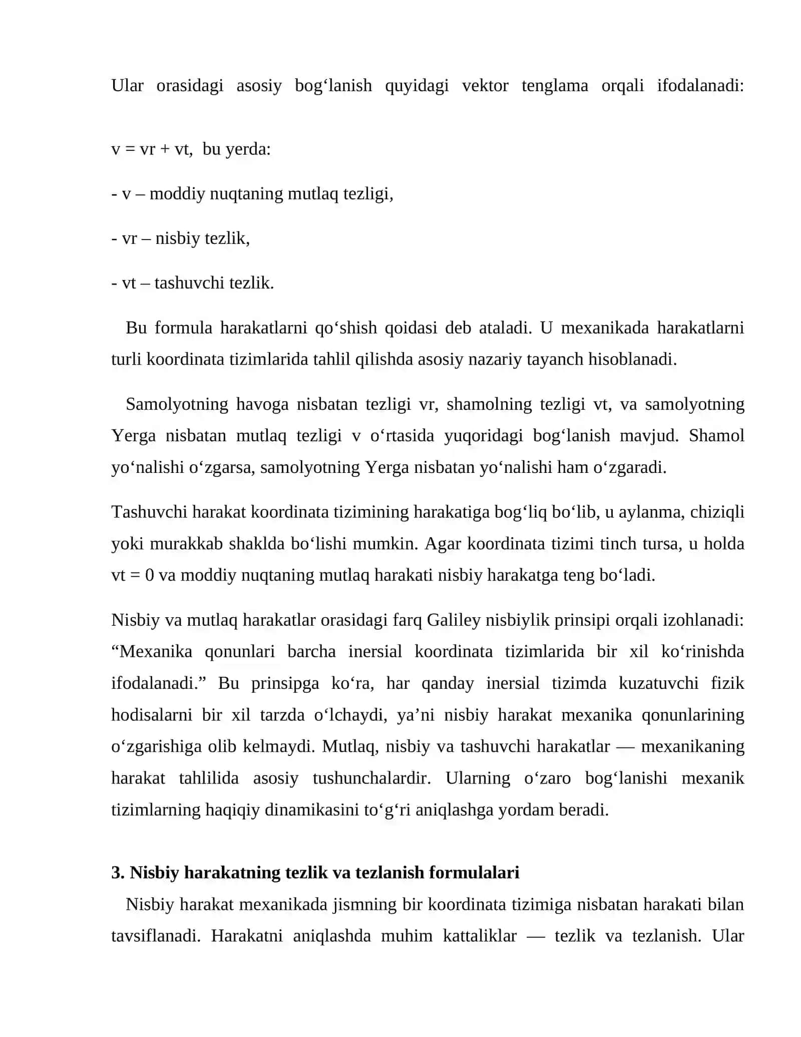 Moddiy nuqtaning nisbiy harakati 4