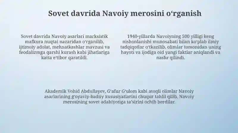 Alisher Navoiy ijodining oʻrganilish tarixi 4