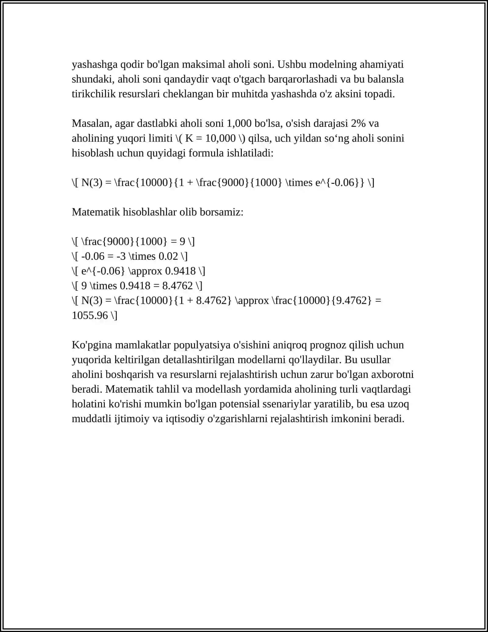 BIOLOGIK MODELLARGA DOIR MASALALAR 4