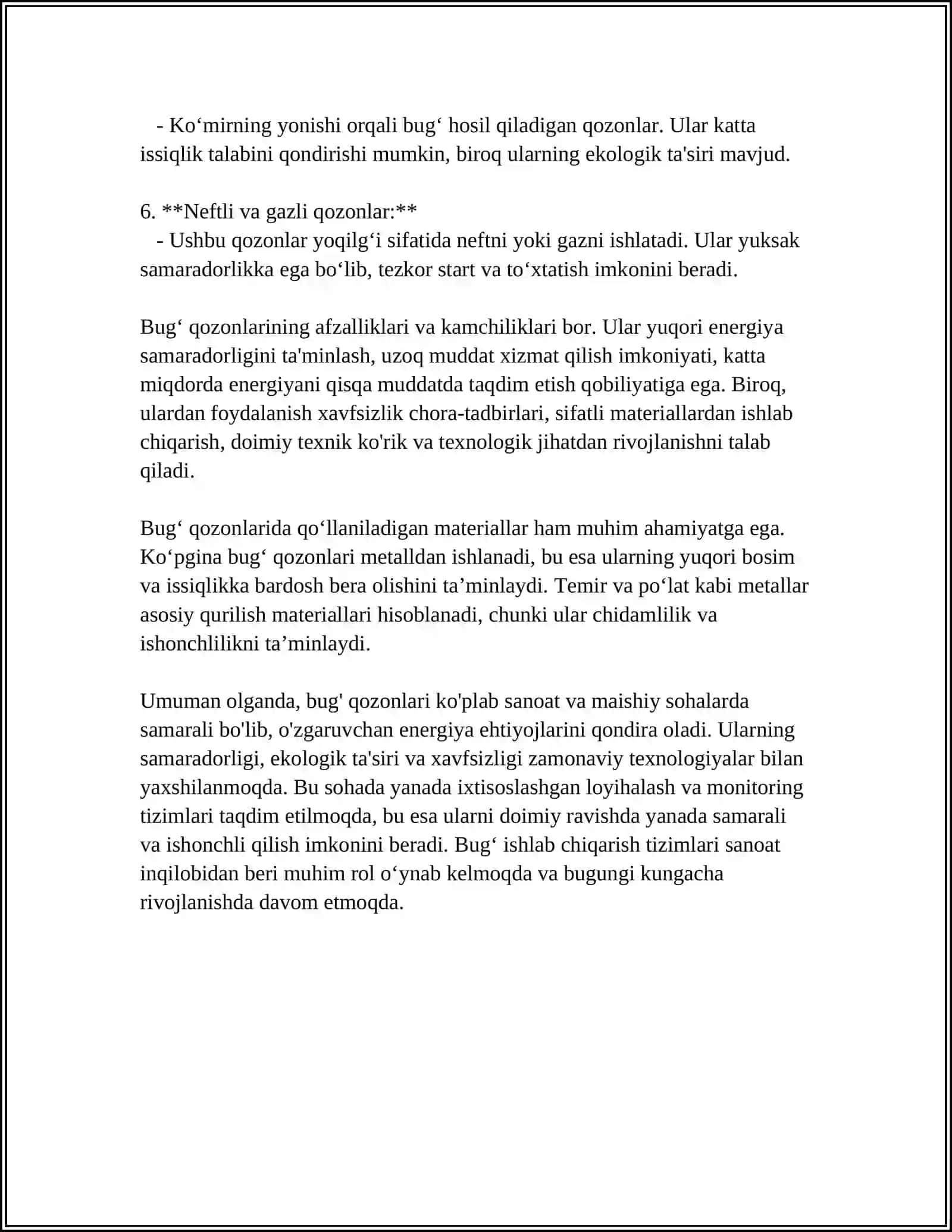 BUGʻ HOSIL QILUVCHI ISSIQLIK YUZALARI. BUGʻ QOZON USKUNALARI 4