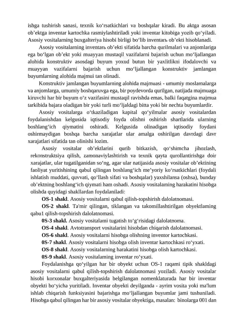 Buxgalteriya hisobining milliy standarti (BHMS) 4