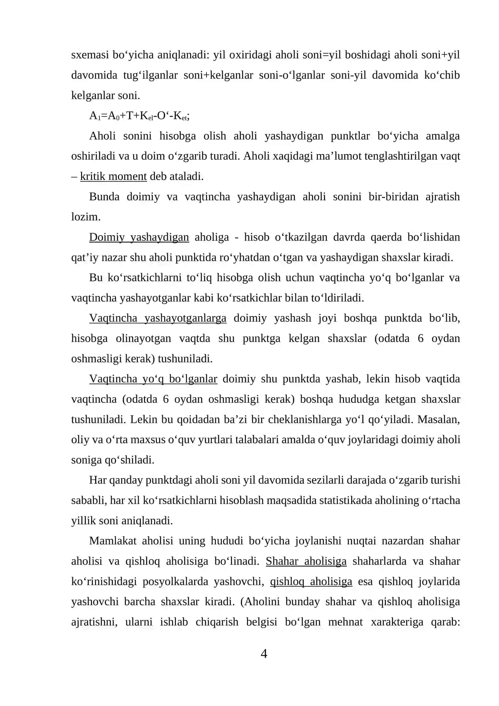 Aholi statistikasi 4