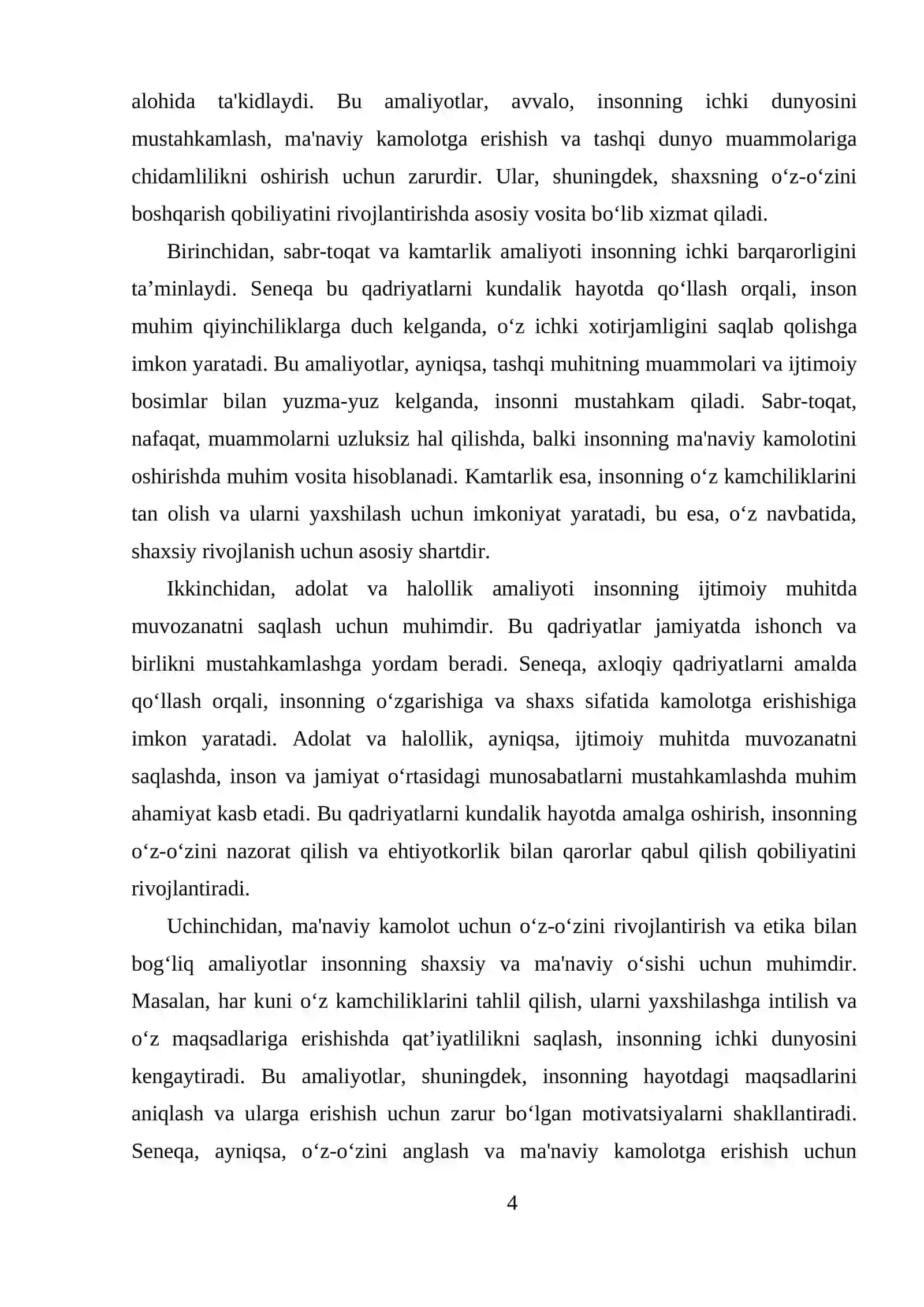 SENEKANING "LUTSILIYAGA AXLOQIY XATLARI" ASARI 4