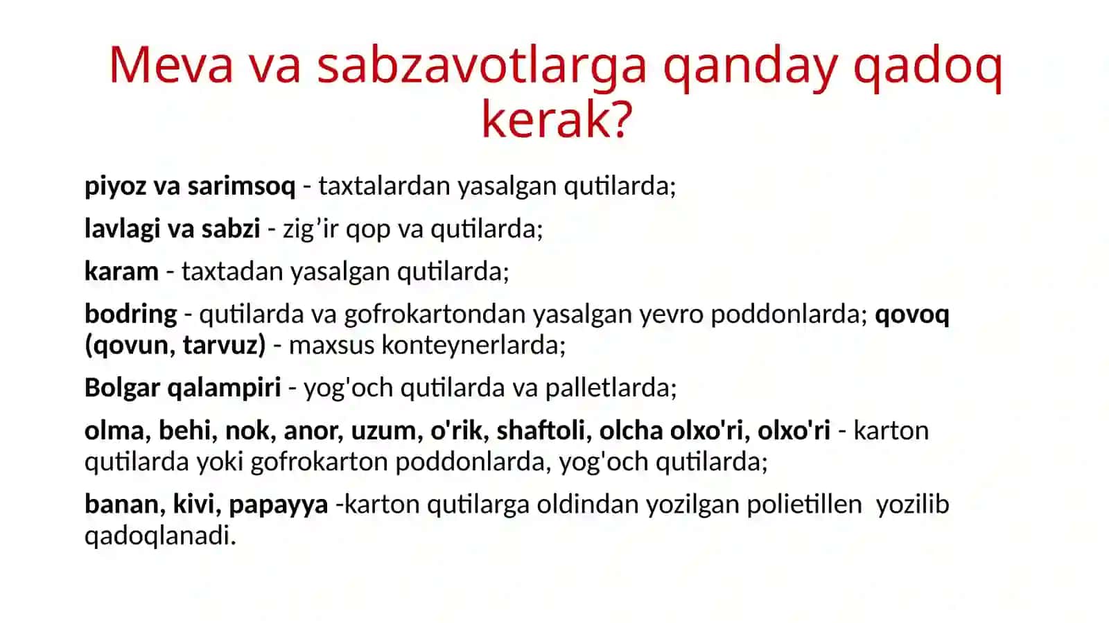 Qadoqlash va materiallarni qo'lga olish 4