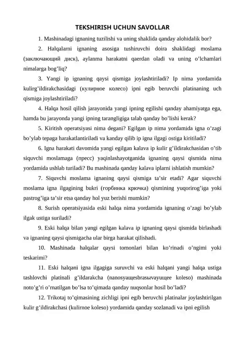Trikotaj texnologiyasi 4