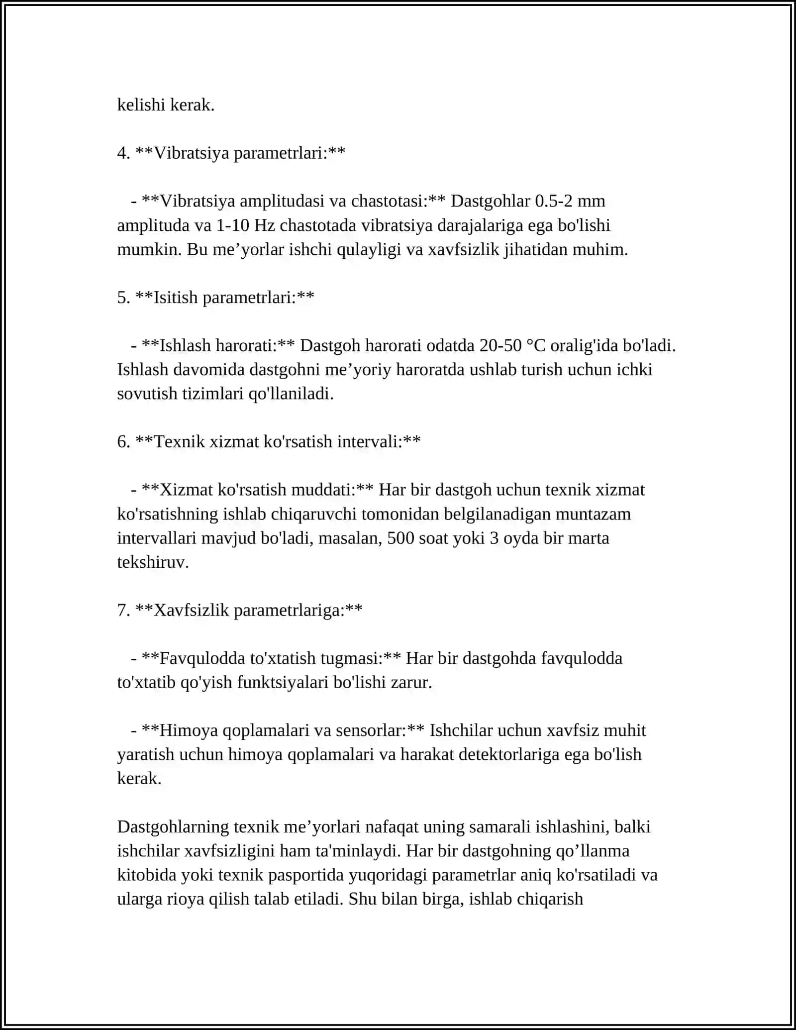 Dastgohning Texnik Me'yorlari 4