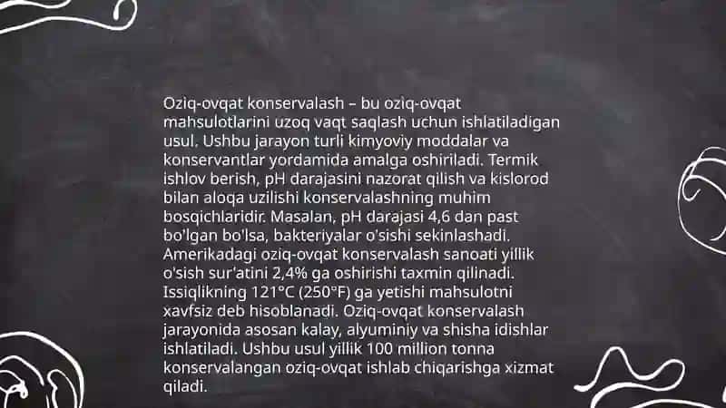 Kimyoning oziq-ovqat sanoatidagi ahamiyati 4