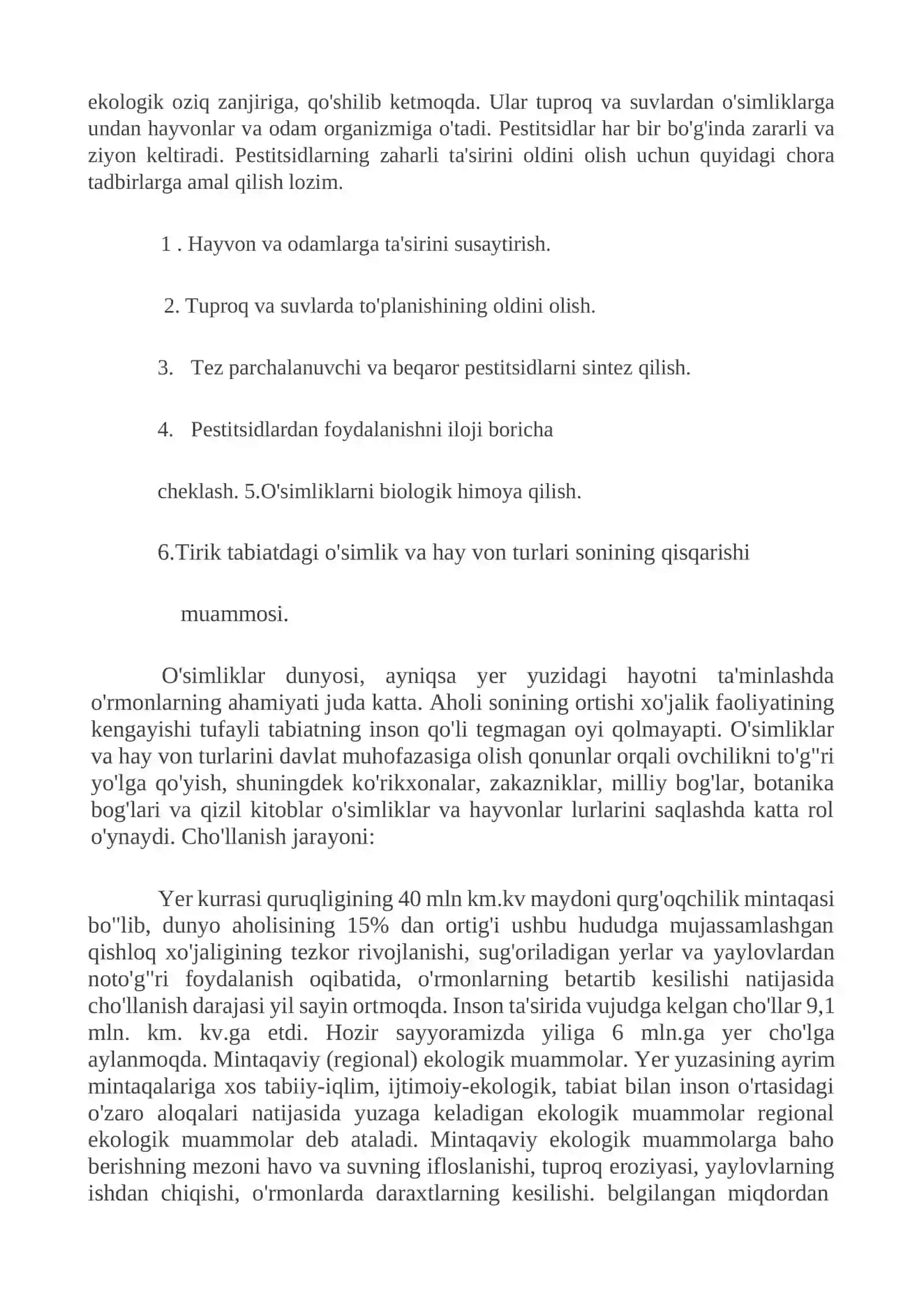 Umumbashariy ekologik muammolar 4