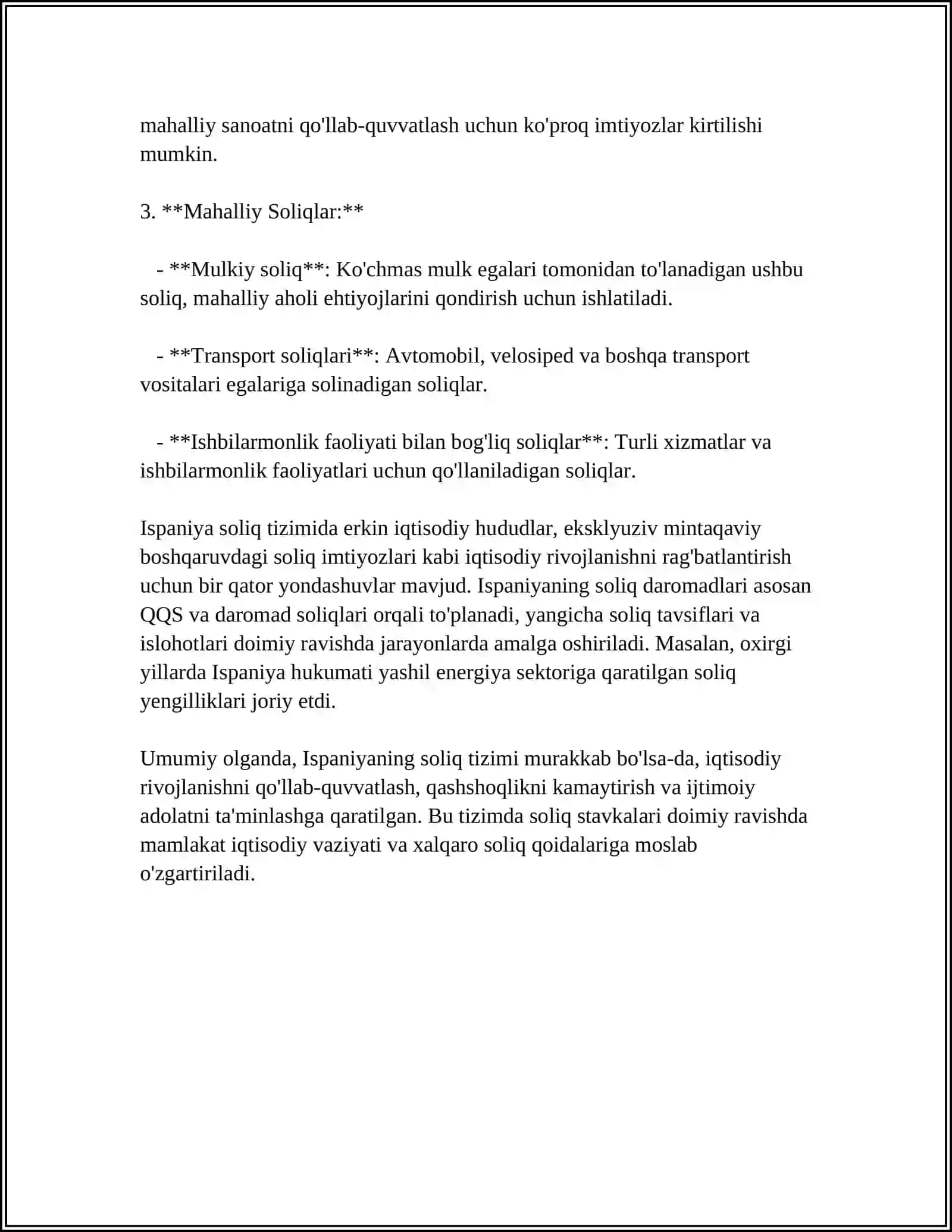 ISPANIYA SOLIQ TIZIMI VA UNING OʻZIGA XOS XUSUSIYATLARI 4