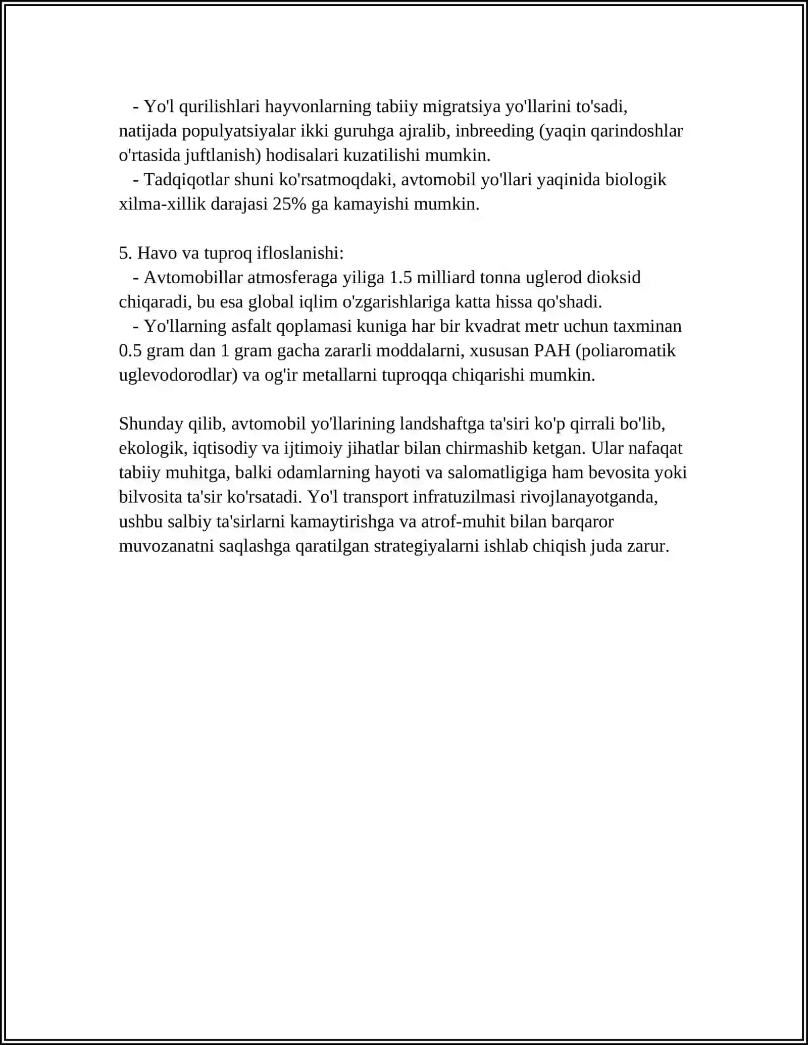 AVTOMOBIL YO‘LLARINI LANDSHAFT BILAN BOG'LAB LOYIHALASH 4
