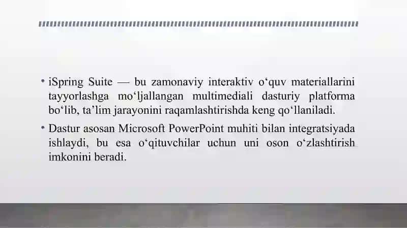 ISPRING SUITE, HOTPOTATOES, MYTESTX, EASYQUISY DASTURLARI VA ULARNING IMKONIYATLARI. 4