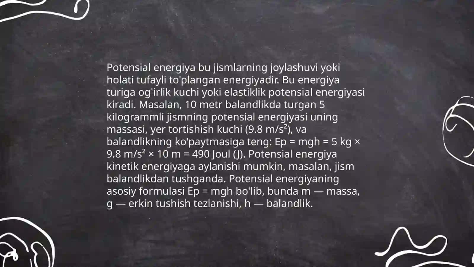 Toʻliq mexanik energiya 4