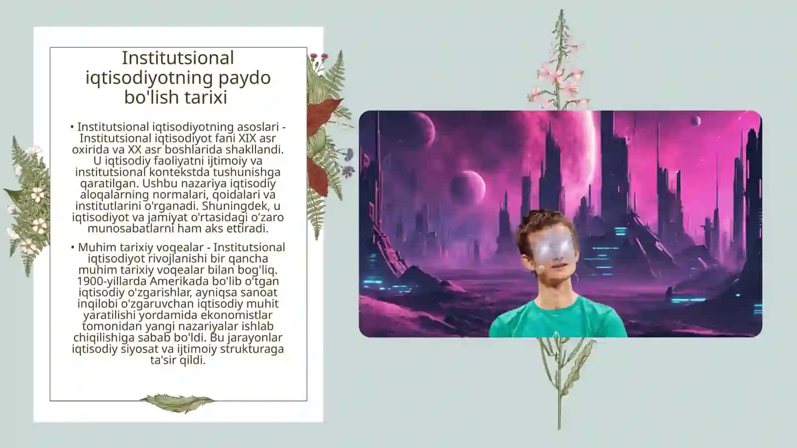 Institutsional iqtisodiyot fani paydo bo'lishi, predmeti va rivojlanishi 4