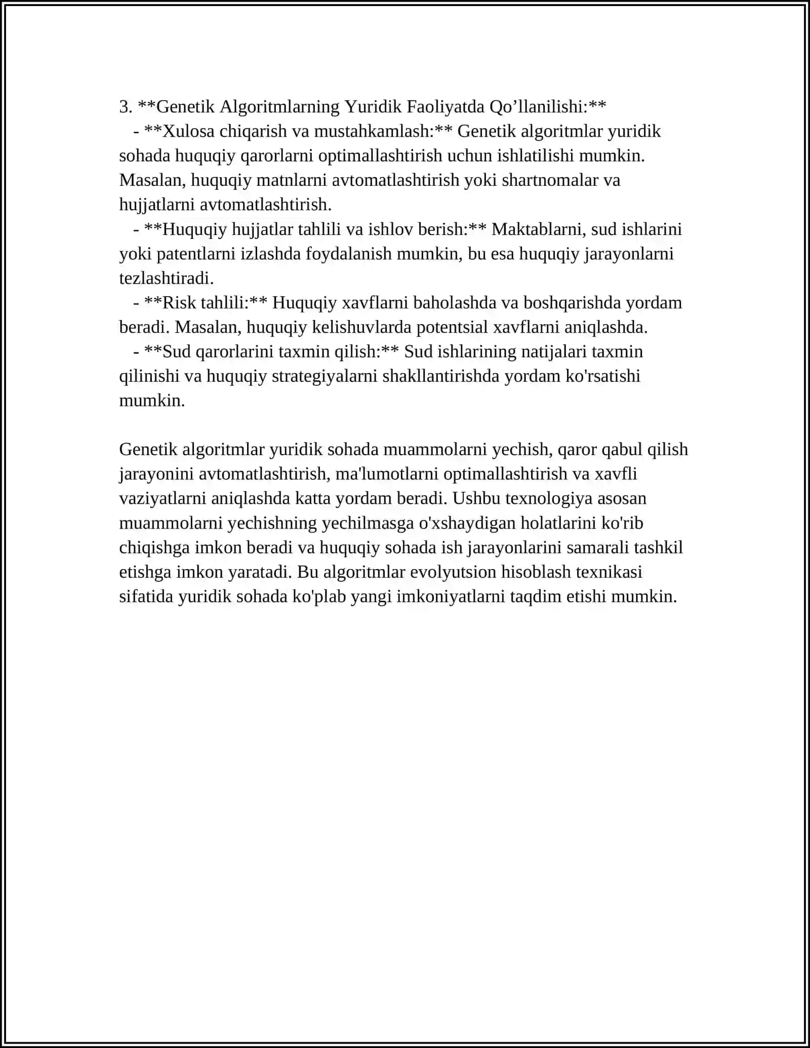 YURIDIK FAOLIYATDA APPLIED BOA OPTIMIZER USULLARINING QO'LLANILISHI 4