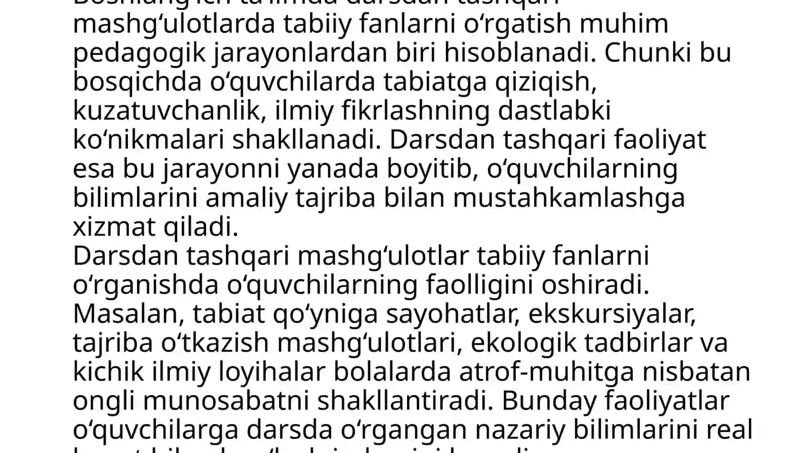 Boshlang'ich ta'limda tabiiy fanlarni o'rgatish 4