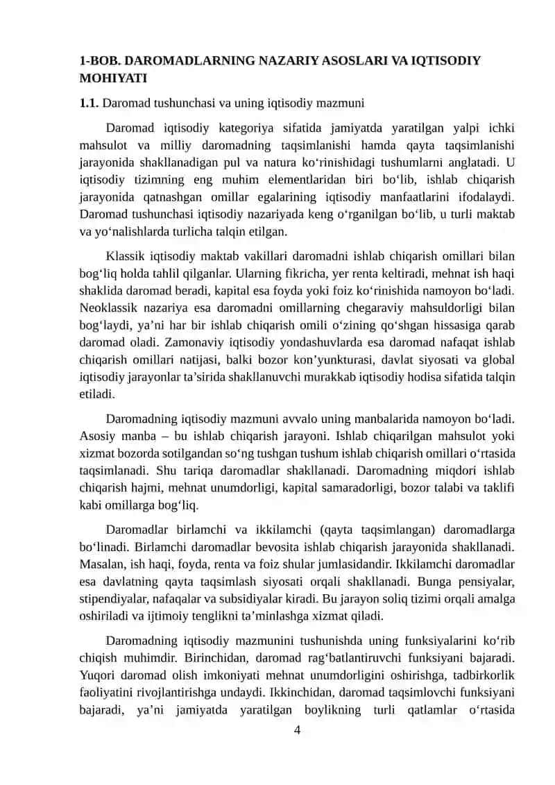 Daromadlarning iqtisodiy mohiyati va shakllanishi 4