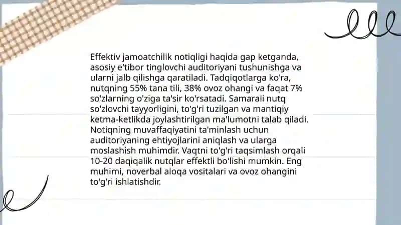 Ommaviy ma'ruzalar, notiqlik turlari 4