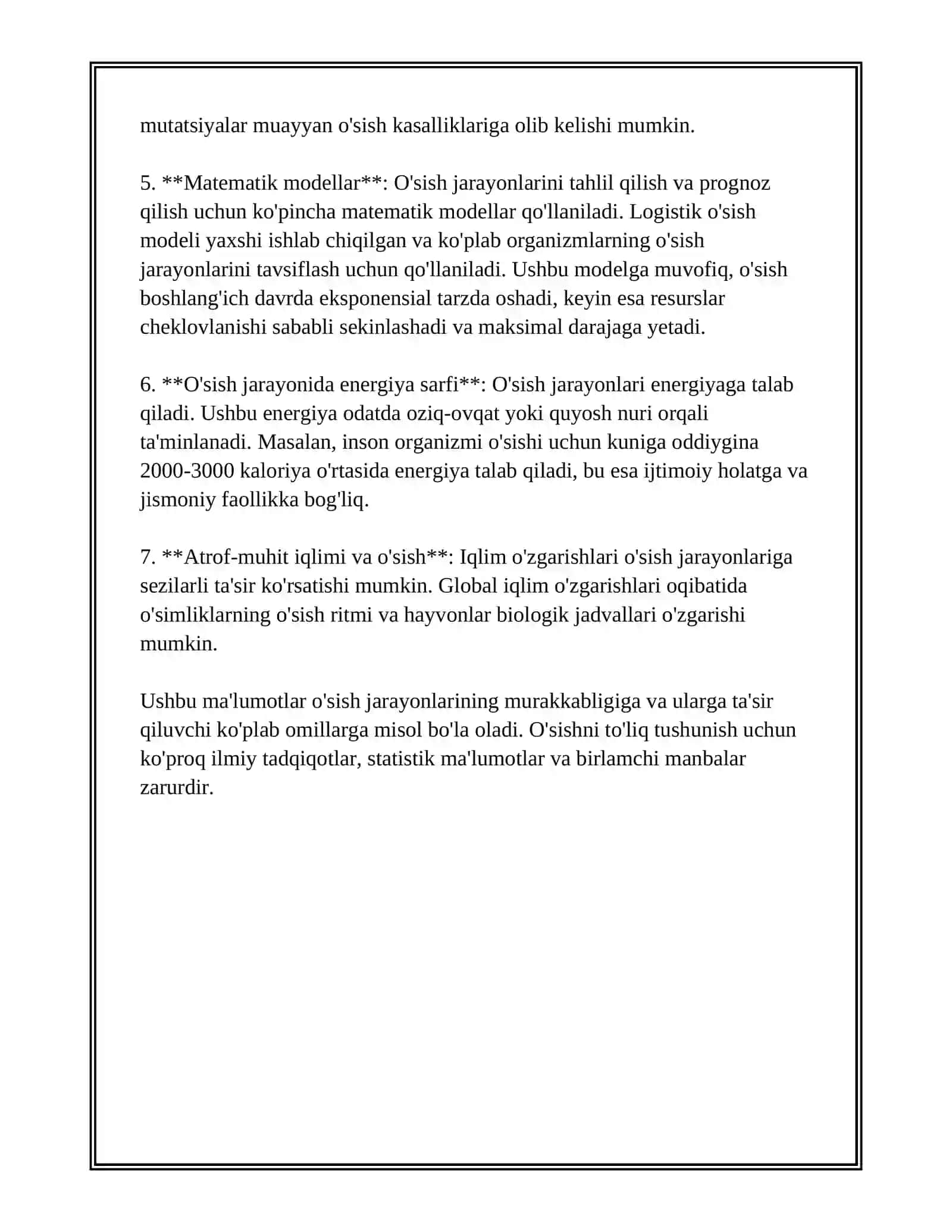O’SISH VA RIVOJLANISH QONUNIYATLARI 4