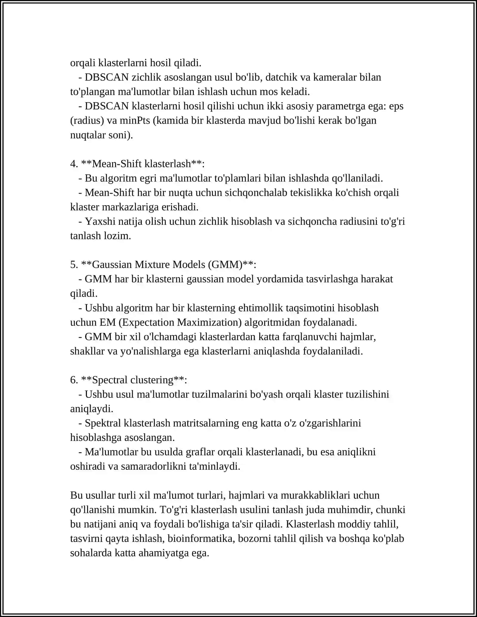 KLASTERLAR YORDAMIDA SINFLASH ALGORITMI 4
