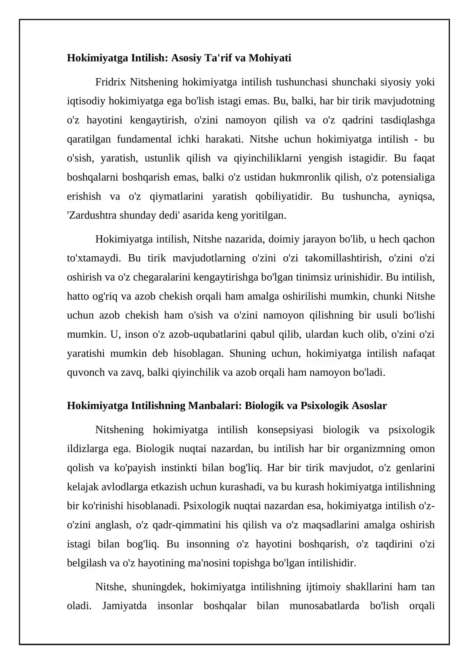 Fr.Nitsshening hokimiyatga intilish haqidagi g‘oyasi 4