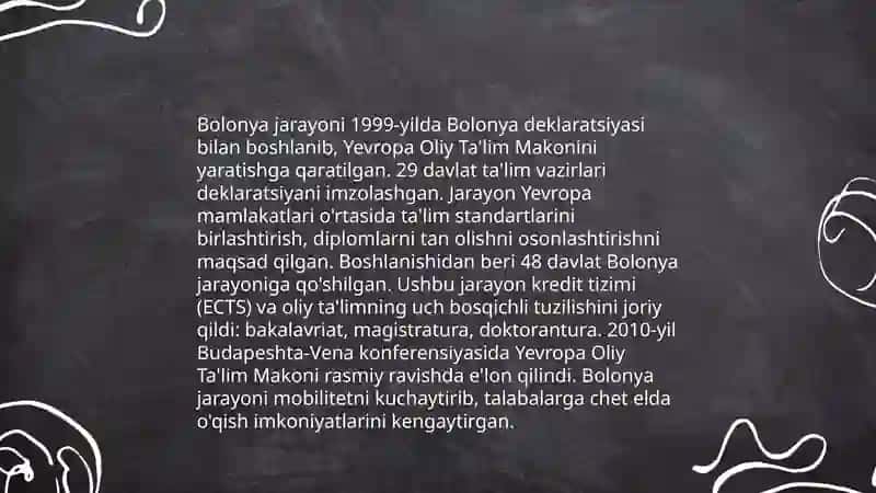 Oliy ta'lim va Bolon jarayonlari 4