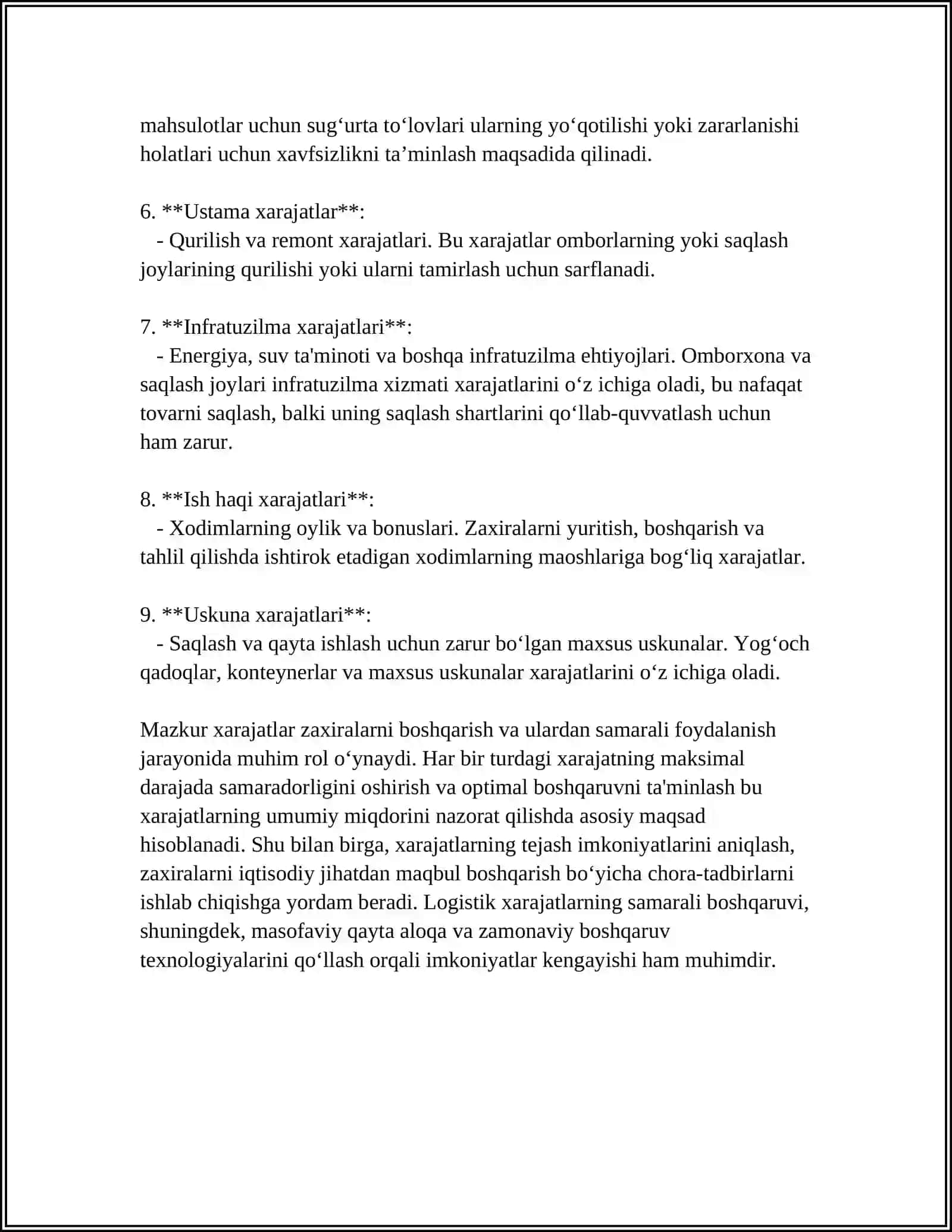 Zaxiralarni Yaritishga Qilinadigan Harajatlar Tarkibi 4
