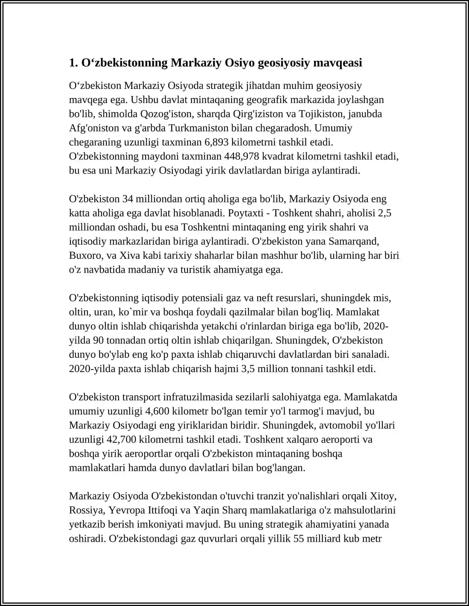 Oʻzbekistonning Markaziy Osiyo geosiyosiy mavqeasi 4