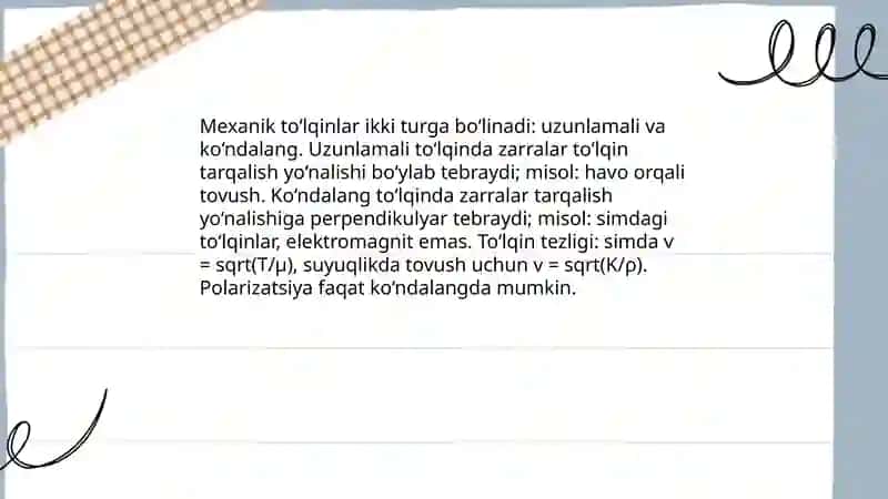 Tebranish va tõlqinlar 4