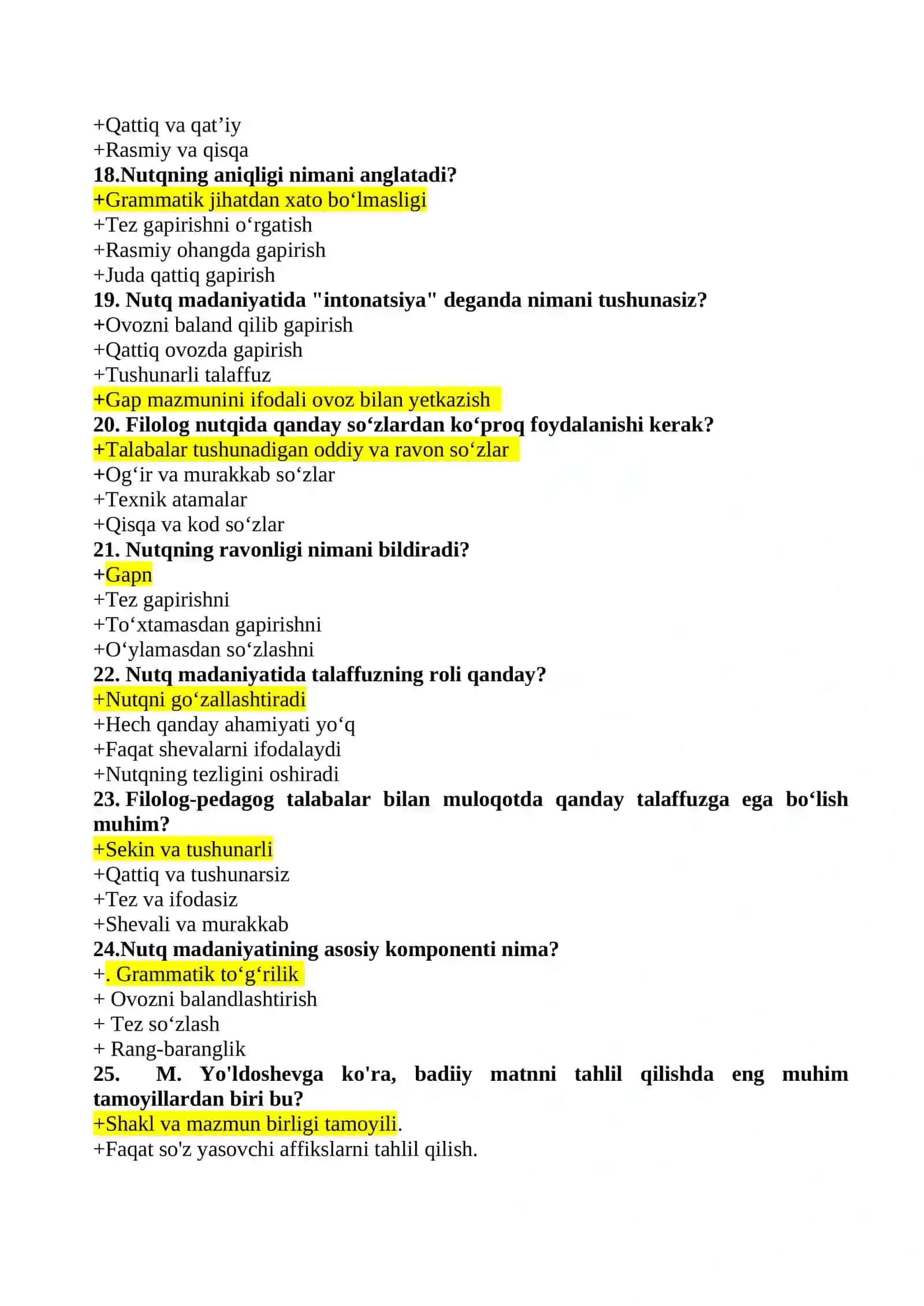 LINGVOPOETIKA fanidan ON test savollari BAZASI 4