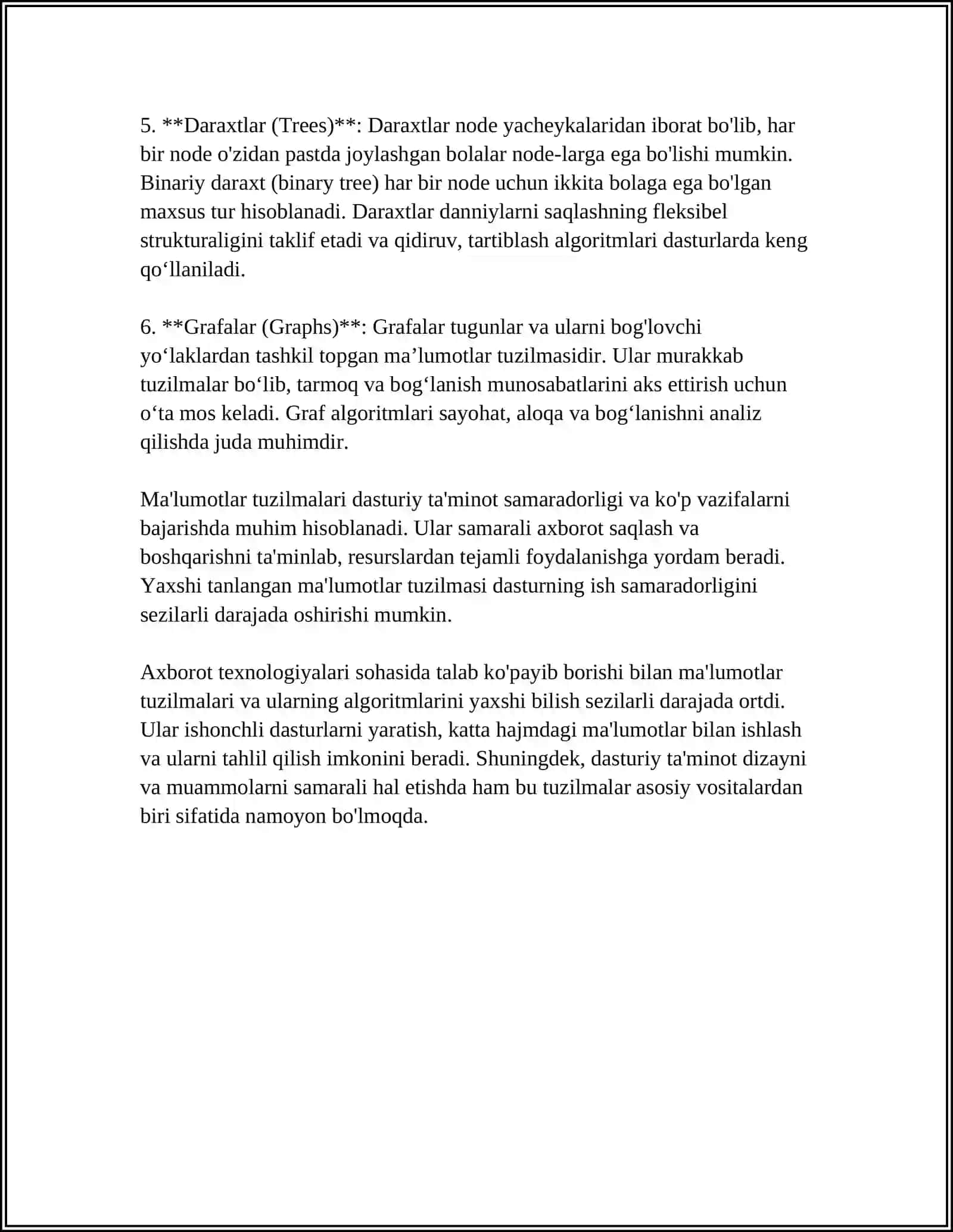 YARIMSTATIK MA'LUMOTLAR STRUKTURASI 4