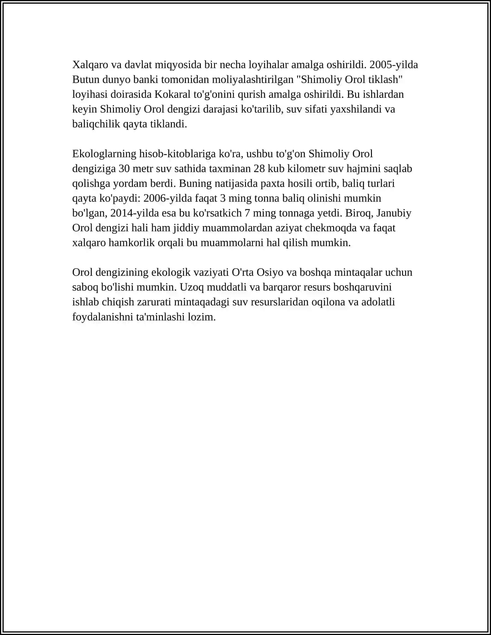 OROL DENGIZINING QURISH MUAMMOSI 4